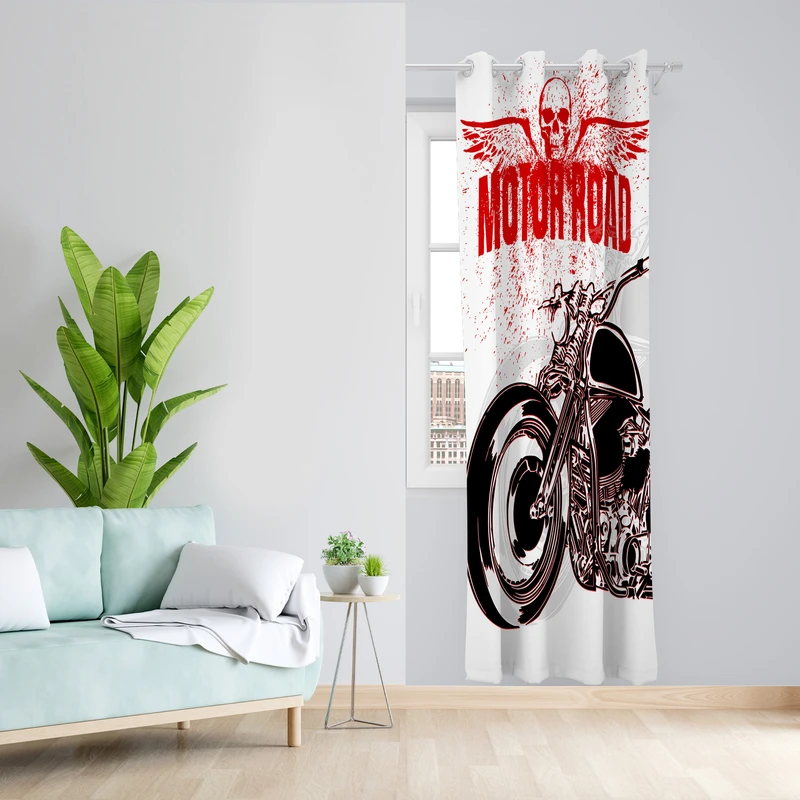 پرده طرح موتور مدل مخمل پانچی کد L 1059R Z سایز 140x200 سانتی متر