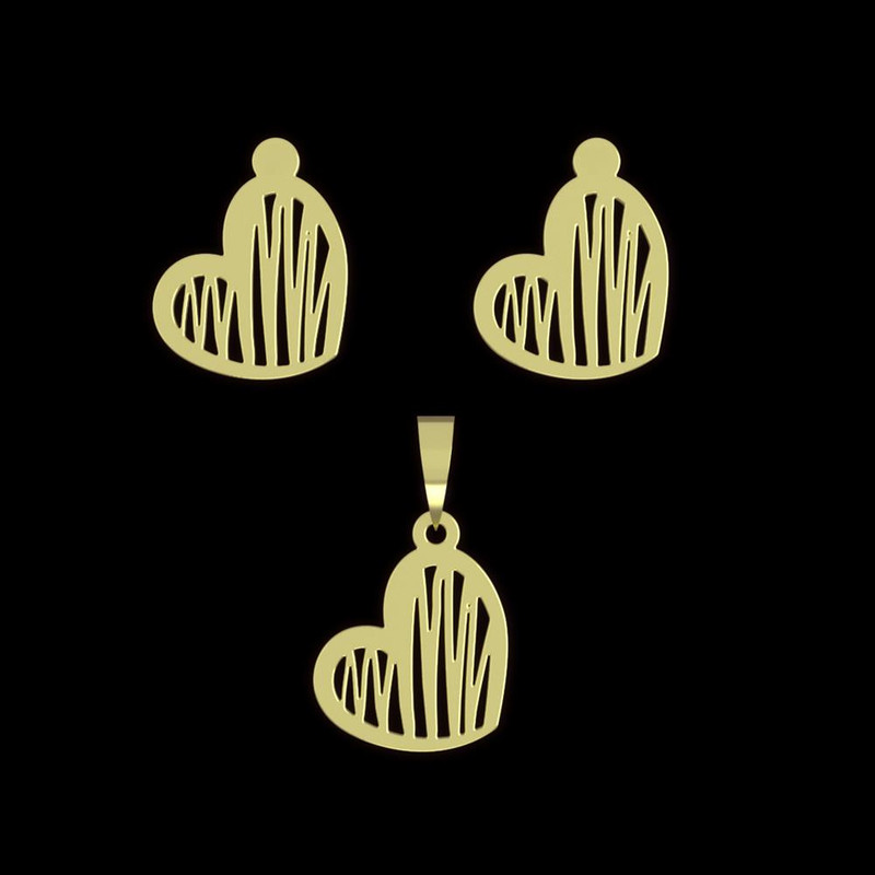 نیم ست طلا 18 عیار زنانه مدوپد مدل قلب کد NA17725