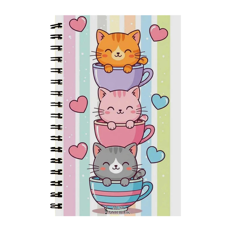 دفتر نت موسیقی 40 برگ مدل گربه های بامزه