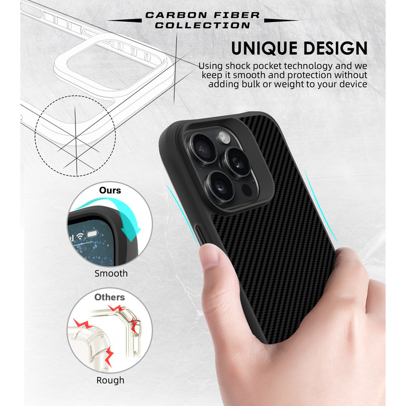 کاور سامورایی مدل Carbon Fiber مناسب برای گوشی موبایل اپل iPhone 16 Pro Max