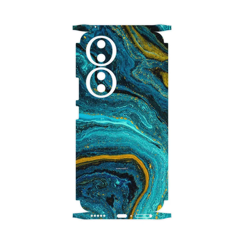 برچسب پوششی ماهوت مدل Turquoise marblewith golden streaks-FullSkin مناسب برای گوشی موبایل آنر 90