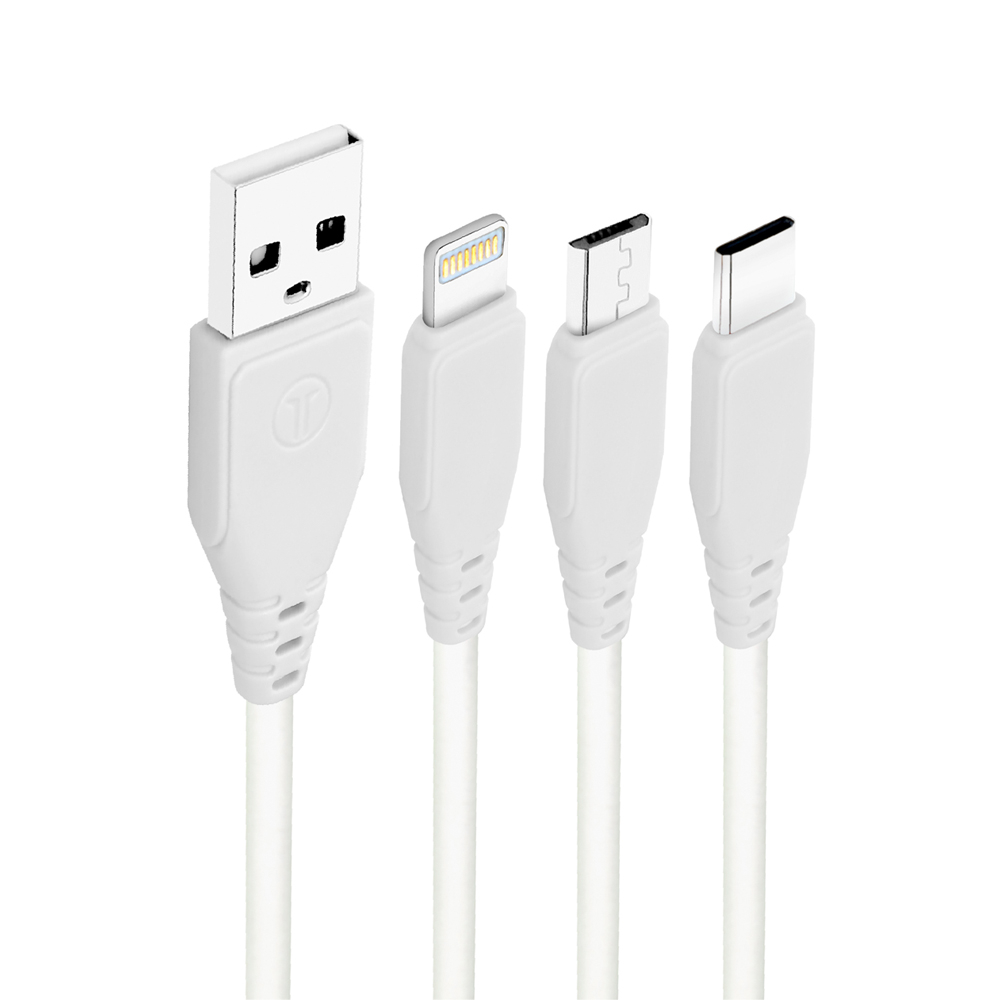 کابل تبدیل USB به microUSB / USB-C / لایتنینگ ام پی بلبری مدل BLB-2029 طول 1.2 متر