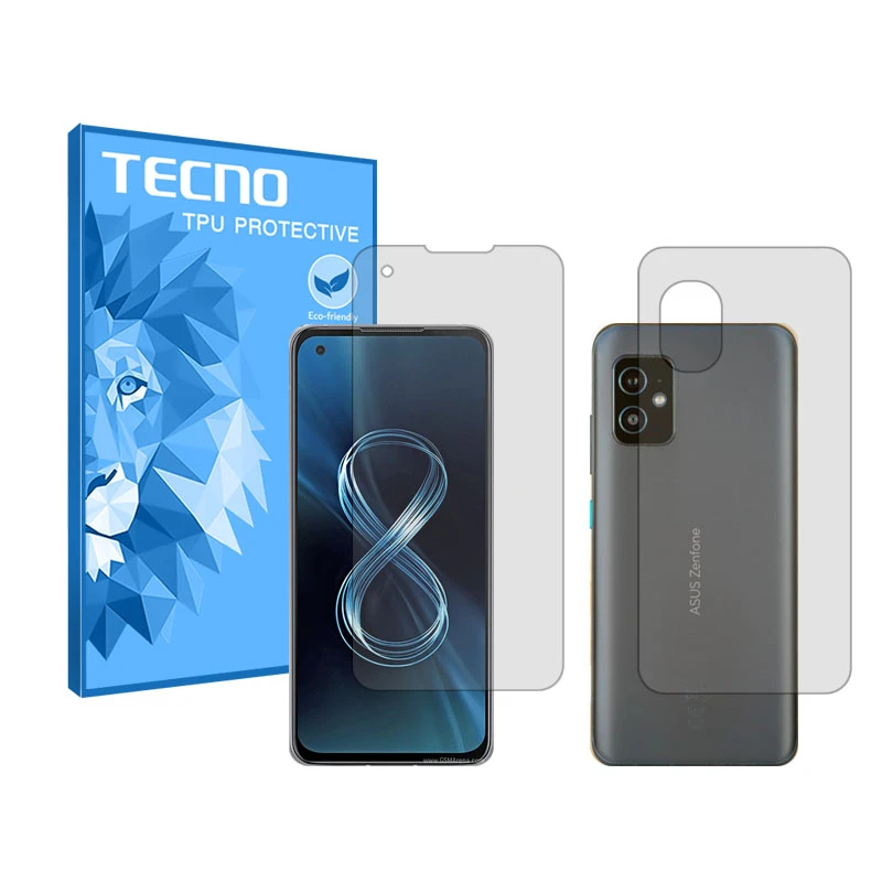 محافظ صفحه نمایش شفاف تکنو مدل Resistant مناسب برای گوشی موبایل ایسوس Zenfone 8 به همراه محافظ پشت گوشی