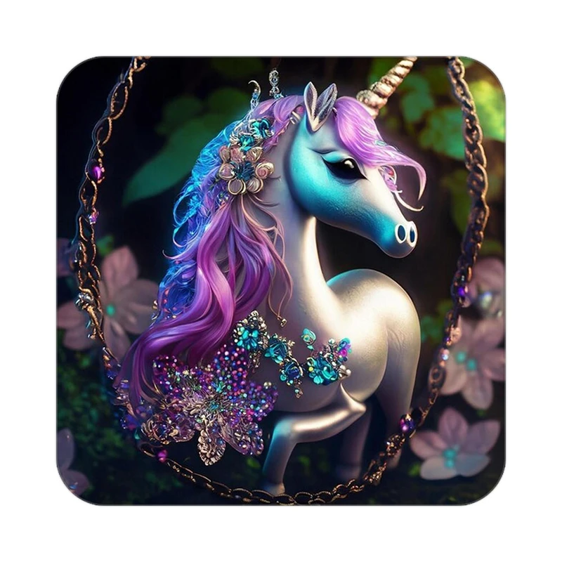 زیر لیوانی کاکتی طرح اسب تک شاخ و یونیکورن مدل mp31062