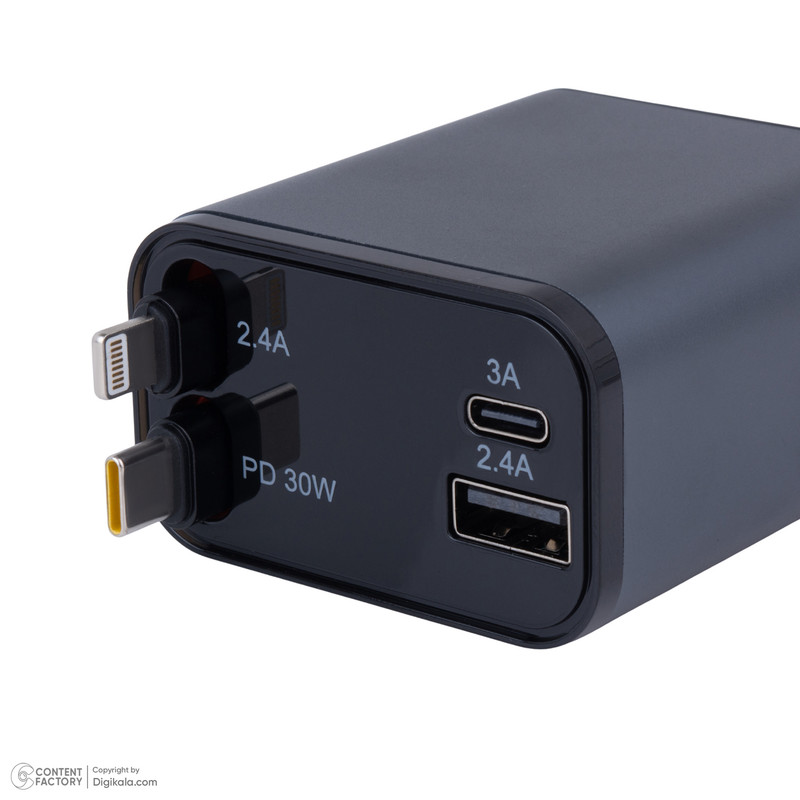 شارژر فندکی 30 وات دو پورت گرین لاین مدل GNRCC50WBK 