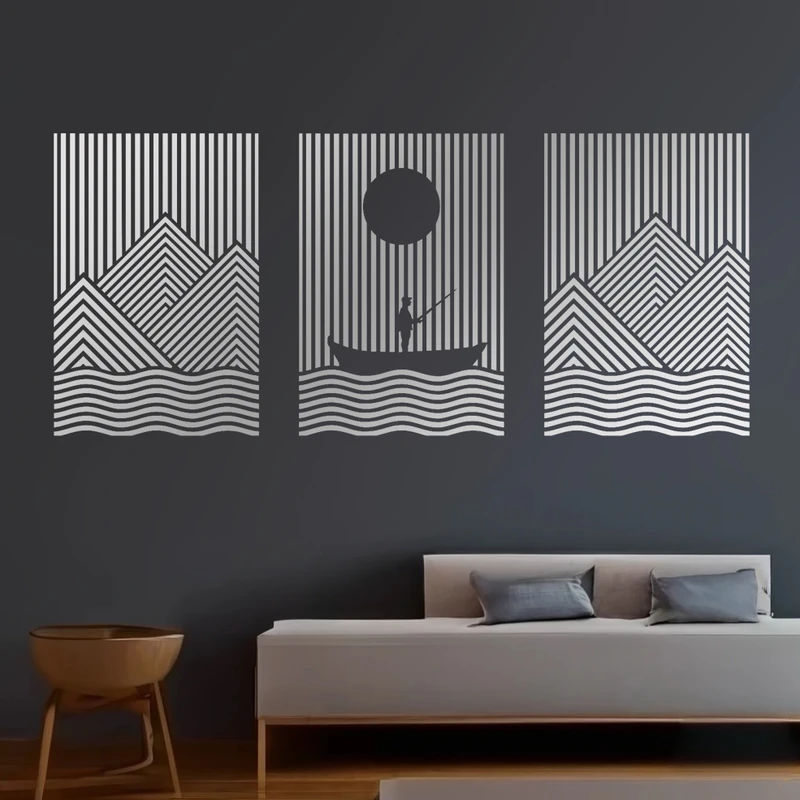 آینه پلکسی گلس مدل دکوراتیو کد N126 مجموعه 165 عددی