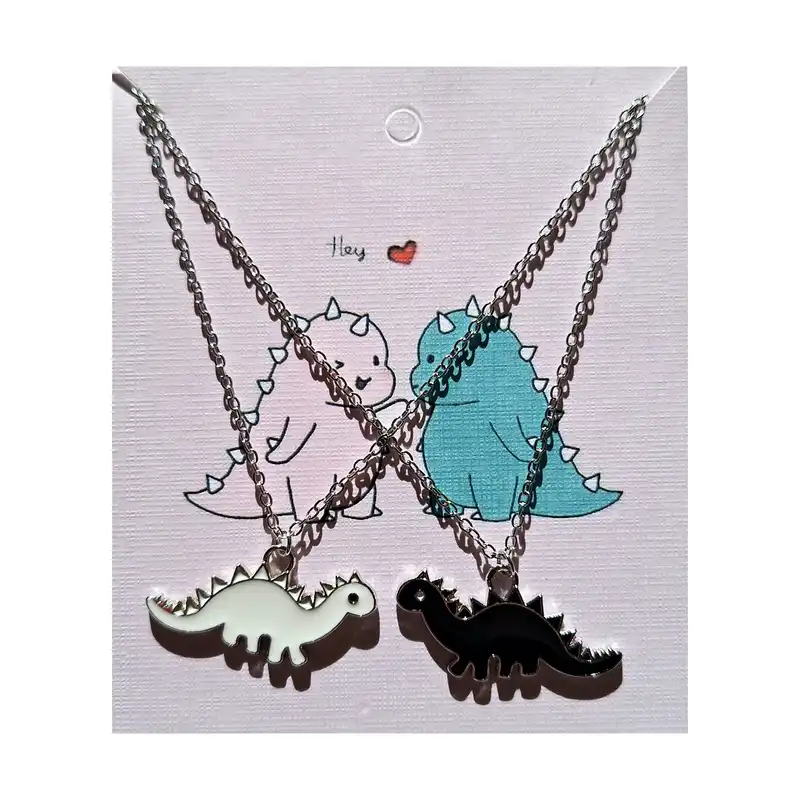 گردنبند مدل دوستی دایناسور بسته 2 عددی