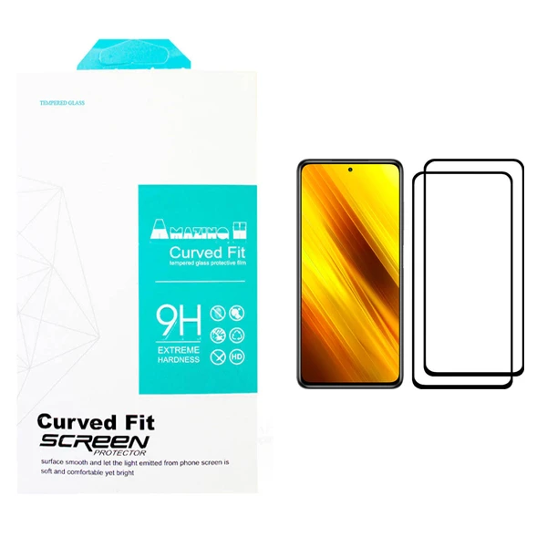 محافظ صفحه نمایش مدل AMAZING مناسب برای گوشی موبایل شیائومی Poco X3 بسته دو عددی