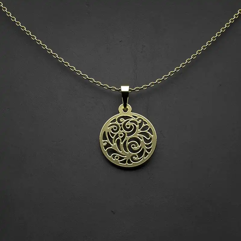 گردنبند طلا 18 عیار زنانه مدوپد مدل هندسی کد NN2-1-1264