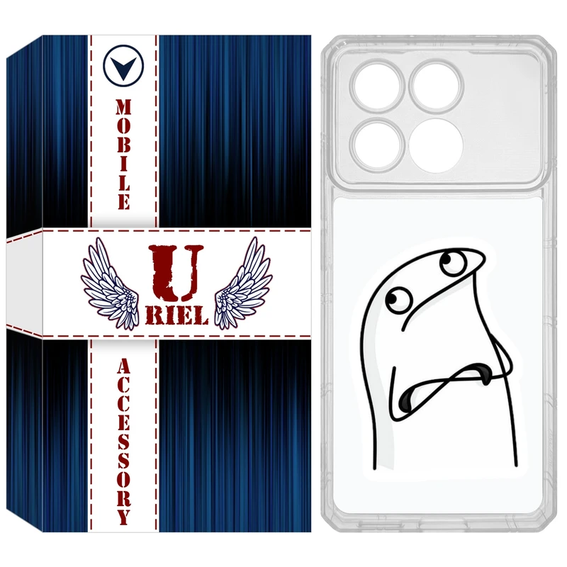 کاور یوریل مدل Clear کد 80 طرح کلافه مناسب برای گوشی موبایل شیائومی Poco X6 Pro