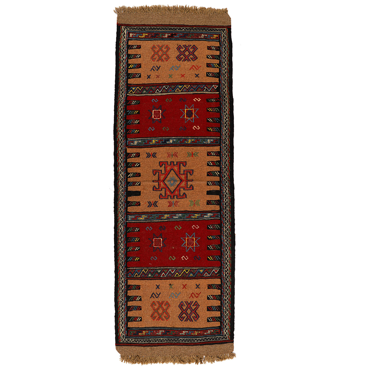 گلیم دستبافت کناره طول دو متر کد 140231