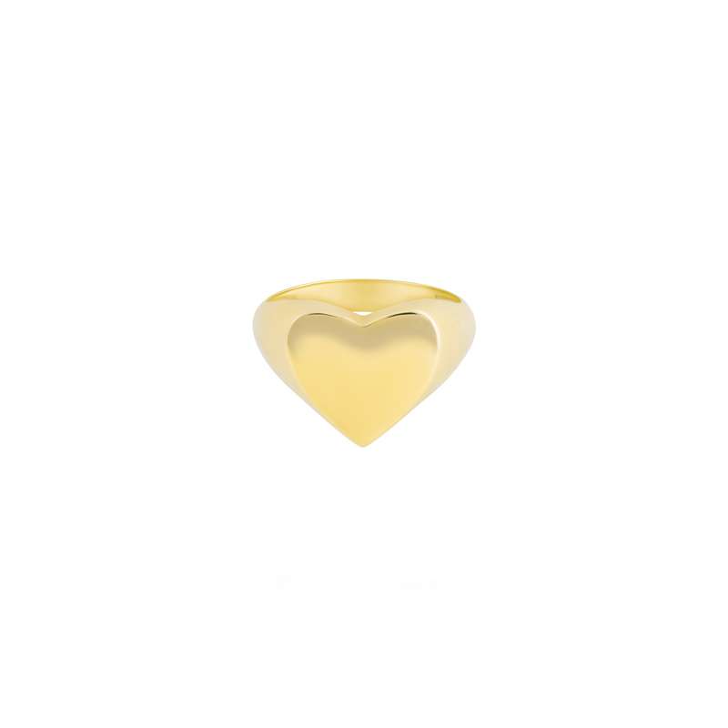 انگشتر طلا 18 عیار زنانه طلا و جواهر درریس مدل قلب پهن بزرگ