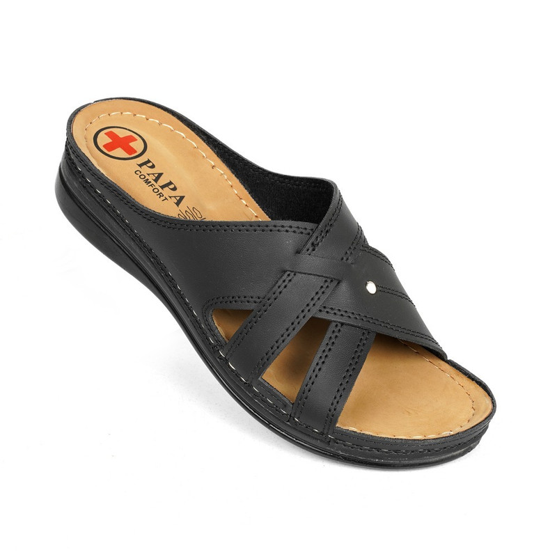 دمپایی زنانه پاپا مدل سانیا رنگ مشکی