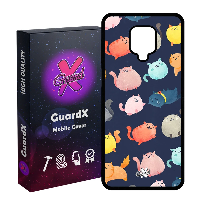 کاور گارد ایکس طرح Cats مدل Glass10173 مناسب برای گوشی موبایل شیائومی Redmi Note 9S / Note 9 Pro / Note 9 Pro Max