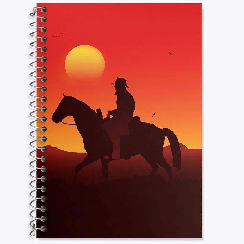 دفتر زبان 50 برگ خندالو مدل دو خط طرح رد دد Red Dead کد 10299