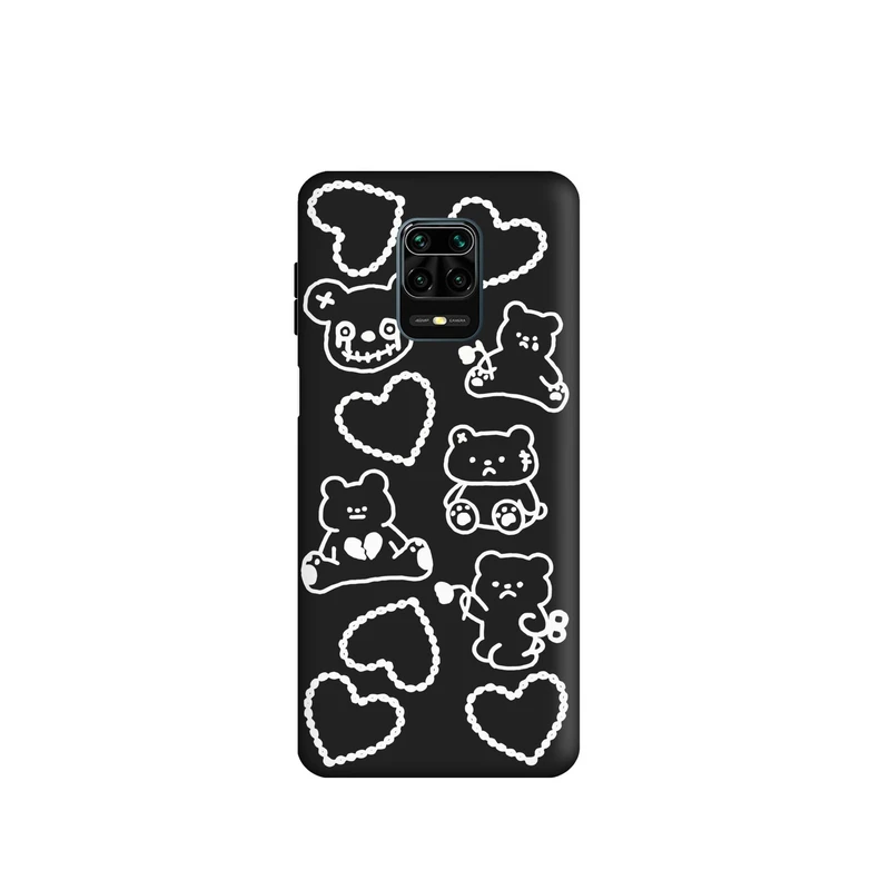 کاور طرح خرس و قلب کد f2895 مناسب برای گوشی موبایل شیائومی Redmi Note 9s / Redmi Note 9 Pro