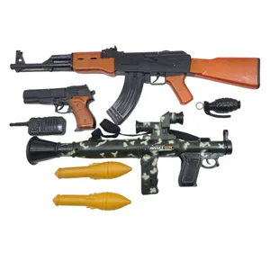 ست تفنگ بازی ناب سل مدل کماندو آر پی جی کلاشینکف کلت RPG AK-47 COLT