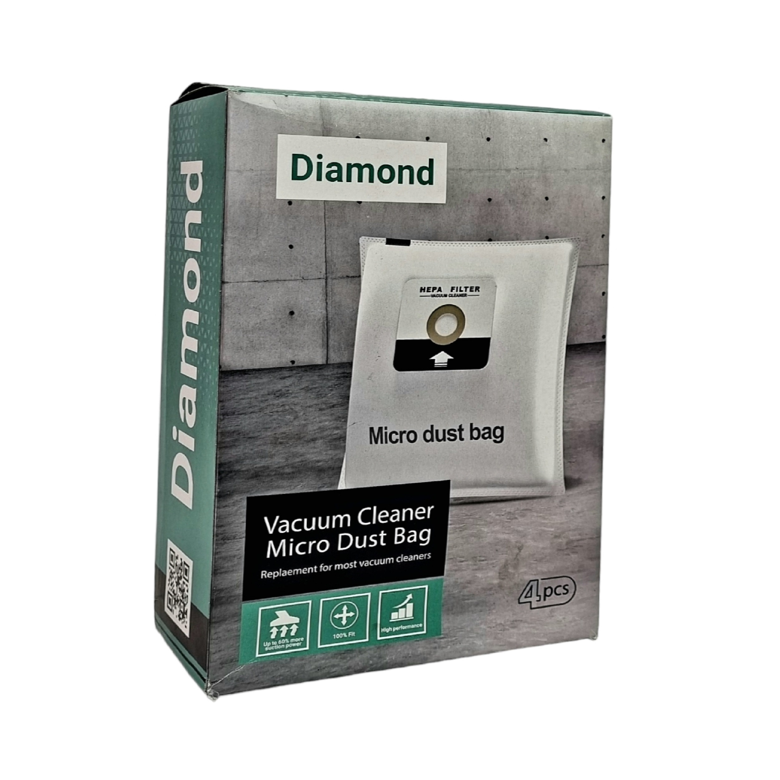 پاکت جاروبرقی مدل micro plus مناسب برای جاروبرقی های دیاموند و دلونگی بسته 4 عددی