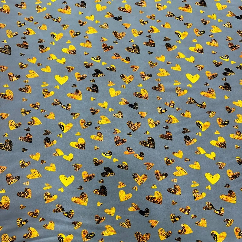 پارچه لباس عرض 1.5 متر مدل کرپ حریر رنگ زرد