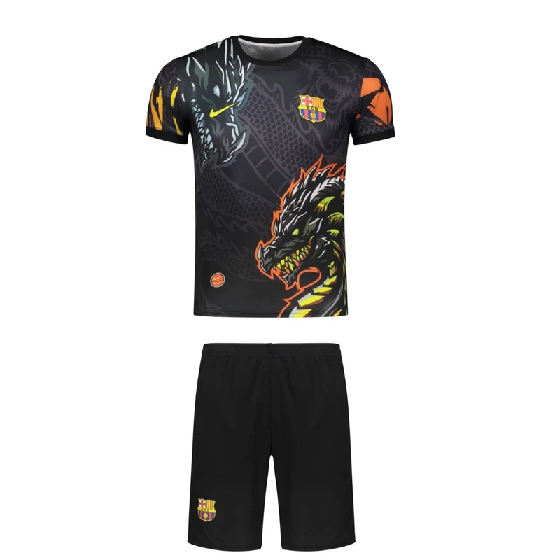 ست تی‌شرت و شلوارک ورزشی پسرانه مدل دراگون بارسلونا کد na
