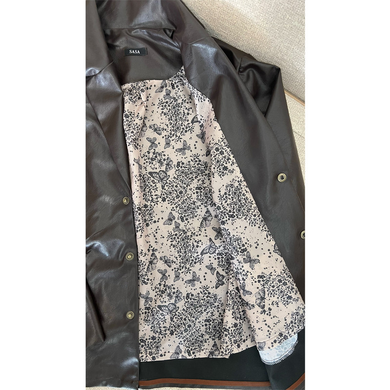 کت چرم زنانه مدل Brown_04