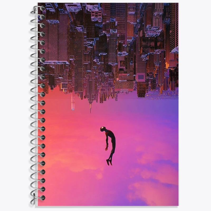 دفتر زبان 50 برگ خندالو مدل دو خط طرح مرد عنکبوتی (Spider Man) کد F1278