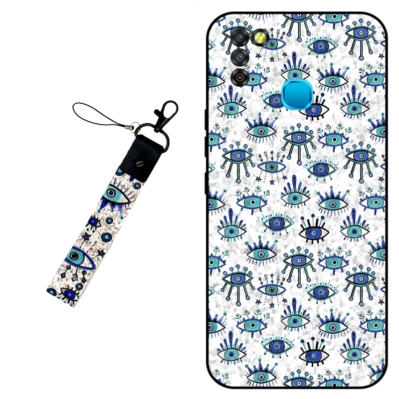 کاور مگافون طرح چشم نظر مدل 6464 مناسب برای گوشی موبایل اینفینیکس Smart 5 به همراه بند
