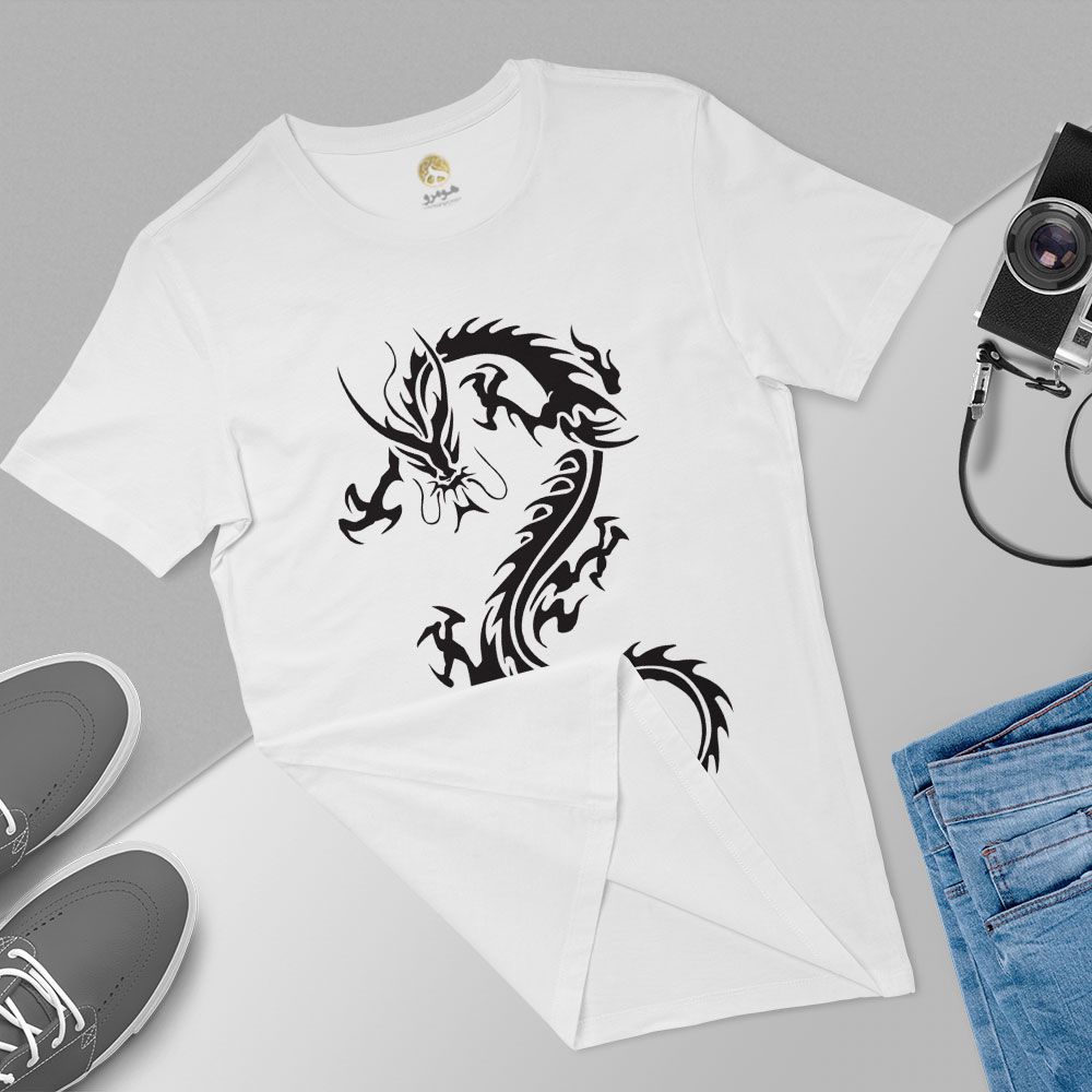 تی شرت آستین کوتاه مردانه هومرو مدل TW165 طرح اژدها -  - 5