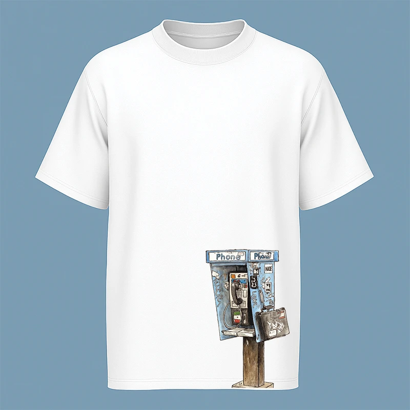 تی‌شرت آستین کوتاه مردانه مدل کیوسک تلفن کد c45