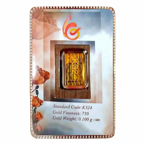 شمش طلا 18 عیار مدل گل شقایق کد N3