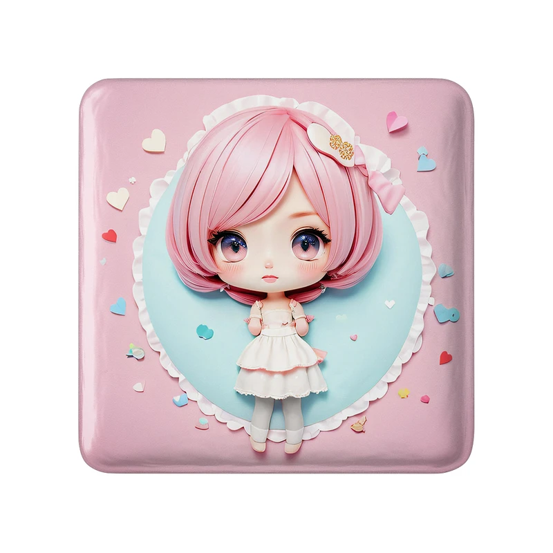 مگنت خندالو طرح دخترانه (Girlish) مدل مربعی کد 36888