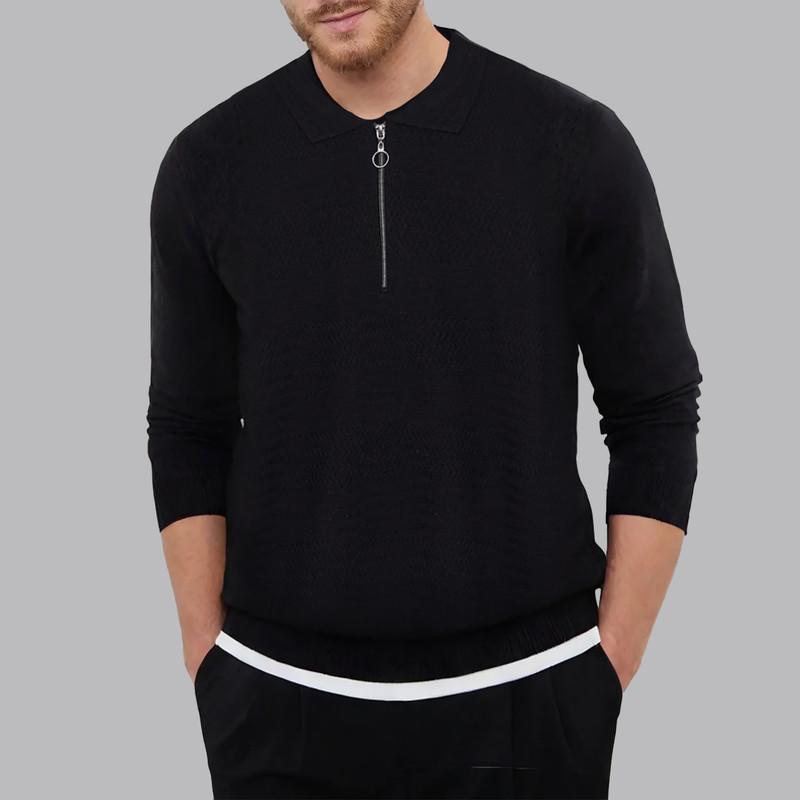 پلیور یقه برگردان مردانه مدل 825052390 طرح ترندیول