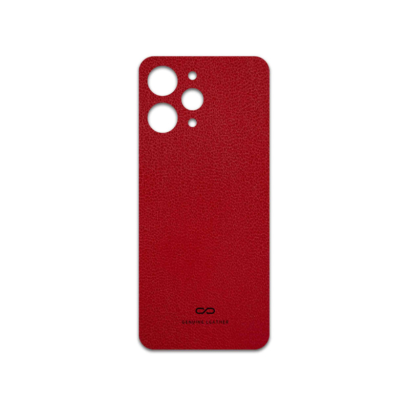 برچسب پوششی ماهوت مدل Red-Leather مناسب برای گوشی موبایل شیائومی Redmi 12