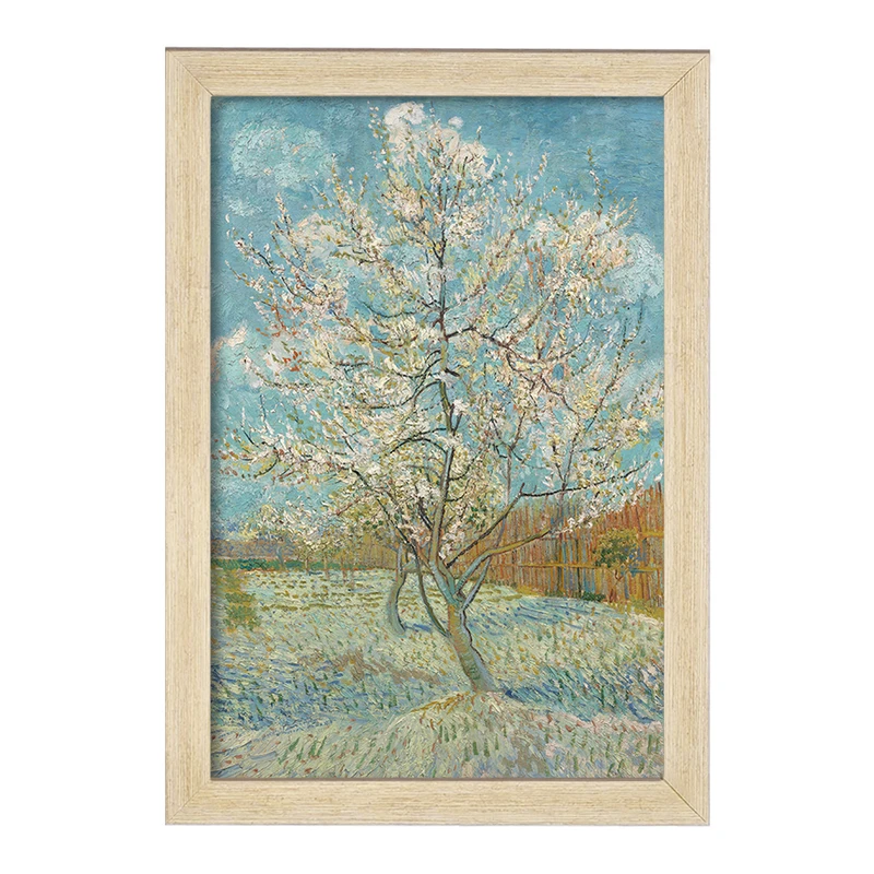 تابلو خندالو مدل درخت هلو صورتی ونسان ونگوگ (Van Gogh) کد 36806