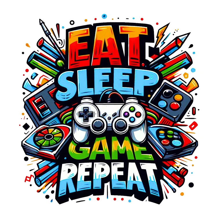 استیکر پارچه و لباس پاد آفرین مدل گیم دسته بازی گیمینگ گیمر پی اس فایو کد S2564