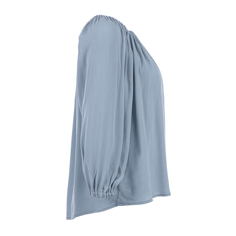 بلوز آستین بلند زنانه سرژه مدل 204640  رنگ آبی