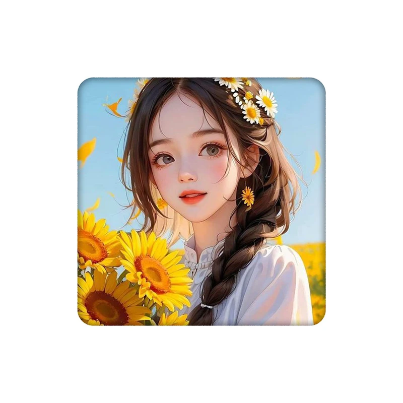 زیرلیوانی طرح دختر آفتابگردان تابستونی کد 8684922