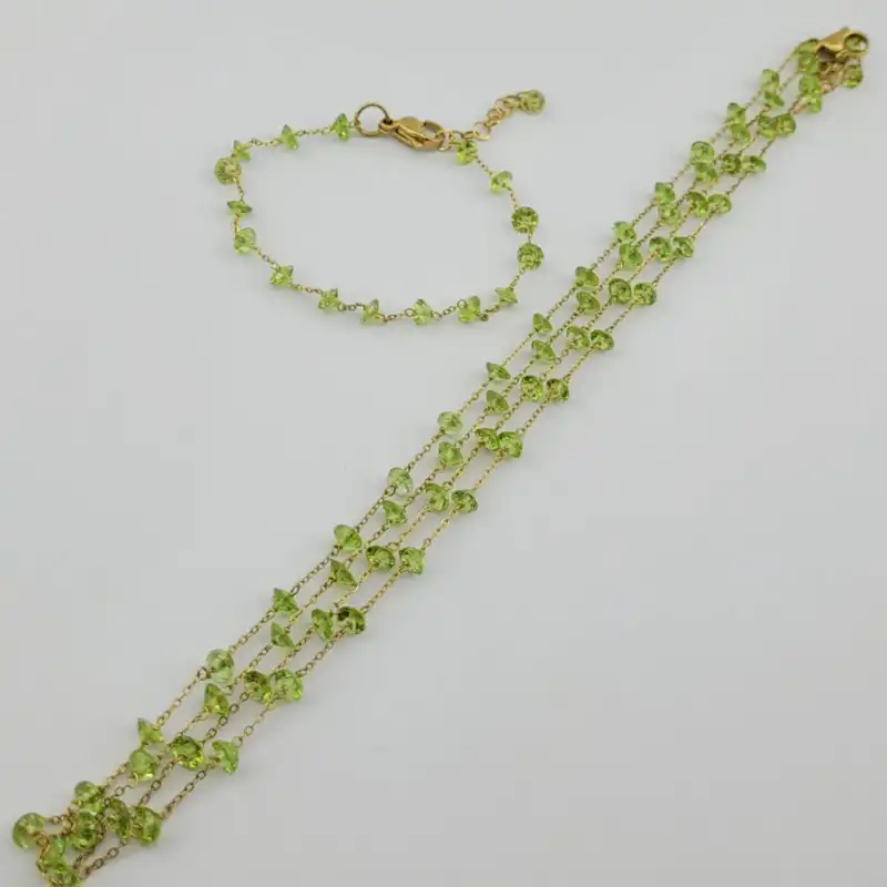 نیم ست زنانه مدل سنگ زبرجد جواهری کد 777