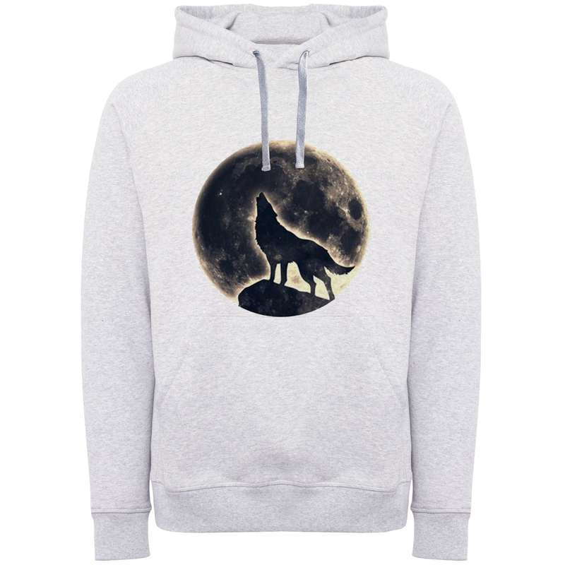 هودی مردانه مدل گرگ وماه M91
