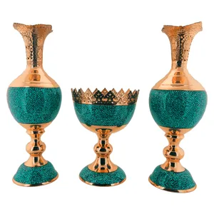 ست سه تکه آجیل خوری و سنبلدان فیروزه کوبی حامد کریمی کد hf115-144