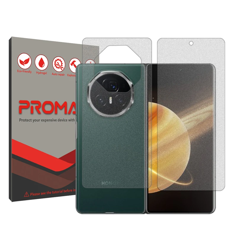 محافظ صفحه نمایش مات پرومیت مدل Resistant مناسب برای گوشی موبایل آنر Magic V3 به همراه محافظ پشت گوشی 