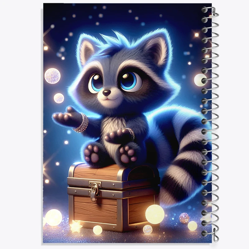 دفتر مشق 100 برگ خندالو طرح راکون کیوت کد F5480