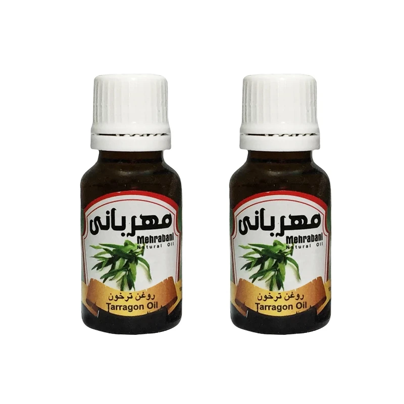 روغن بدن مهربانی مدل ترخون کد RBM-TR-2 مناسب انواع پوست حجم 18 میلی لیتر بسته 2 عددی