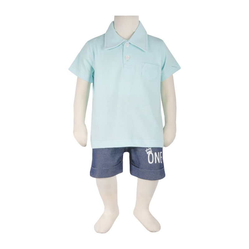 ست تی شرت و شلوارک نوزادی آدمک مدل ONE کد 160901 -  - 12