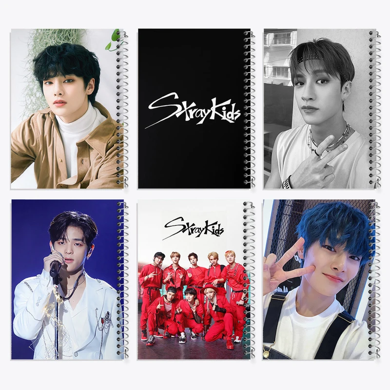 دفتر مشق 100 برگ خندالو طرح استری کیدز (Stray Kids) کد 781 مجموعه 6 عددی