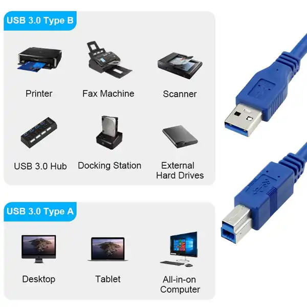 کابل USB3.0 پرینتر مدل AB-USB3 طول 1.5 متر