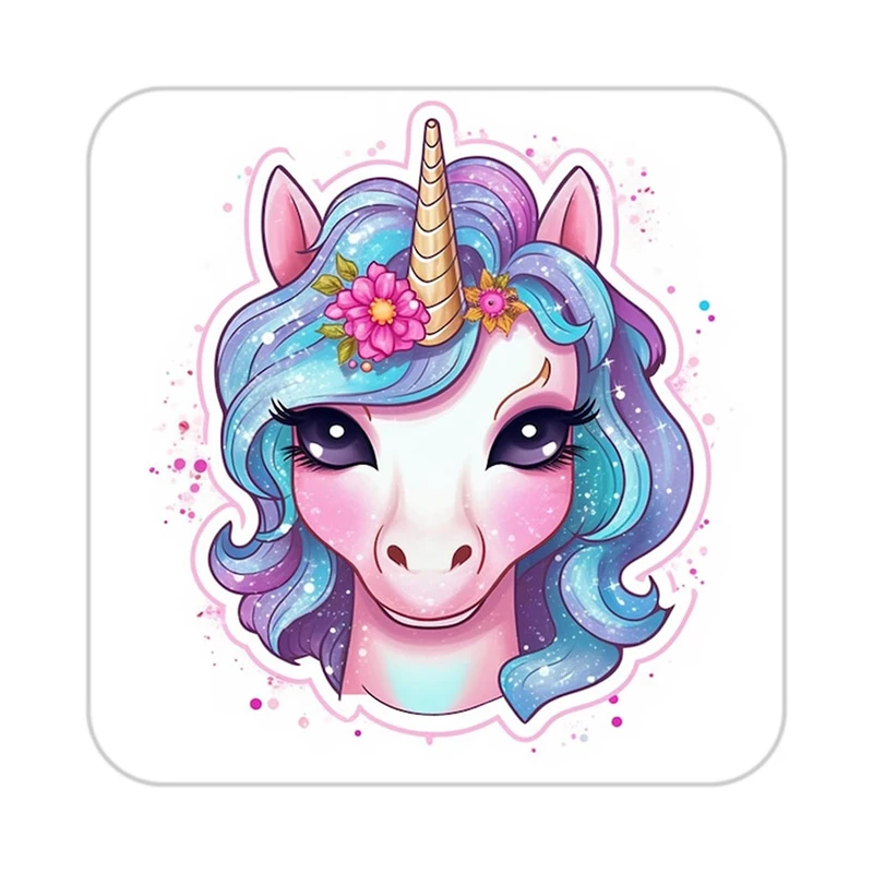 زیر لیوانی کاکتی طرح اسب تک شاخ و یونیکورن مدل mp32799