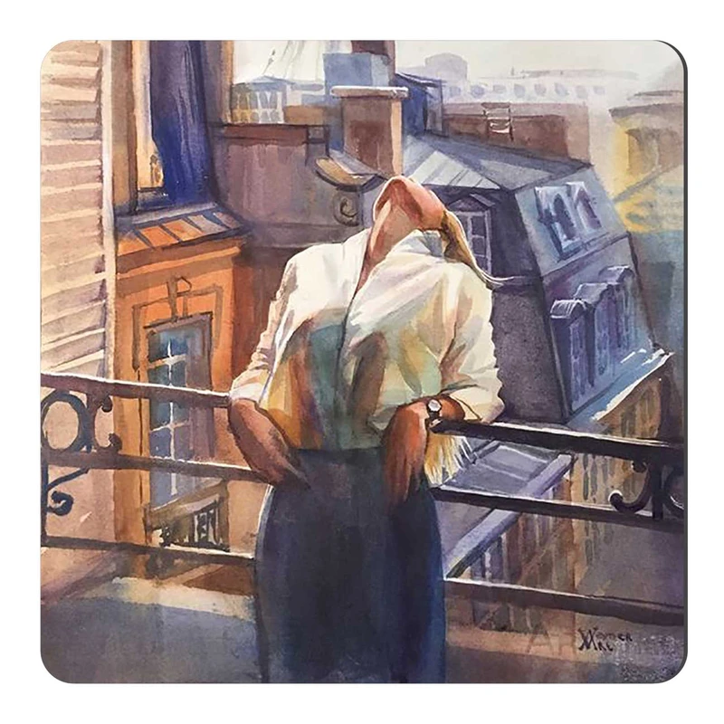  مگنت طرح نقاشی زن در بالکن کد wmg1333