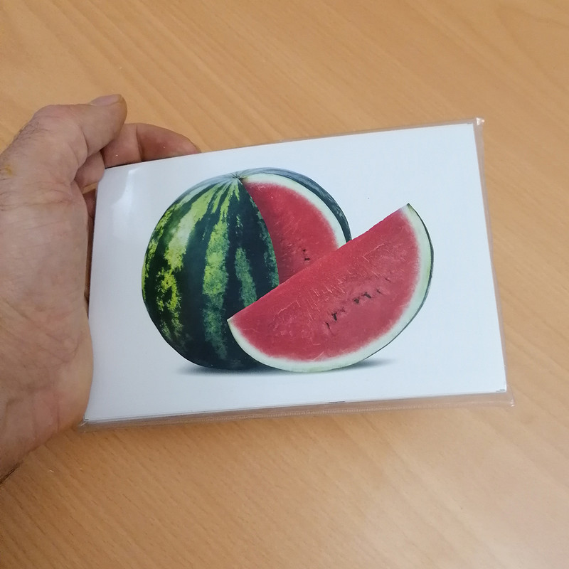 بازی آموزشی مدل فلش کارت میوه ها مدل تصویری مجموعه 18 عددی
