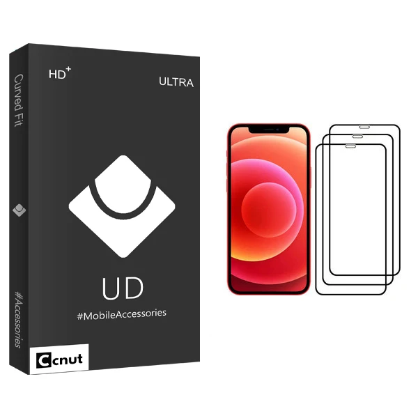 محافظ صفحه نمایش کوکونات مدل UD Black مناسب برای گوشی موبایل اپل iPhone 12 Pro بسته 3 عددی